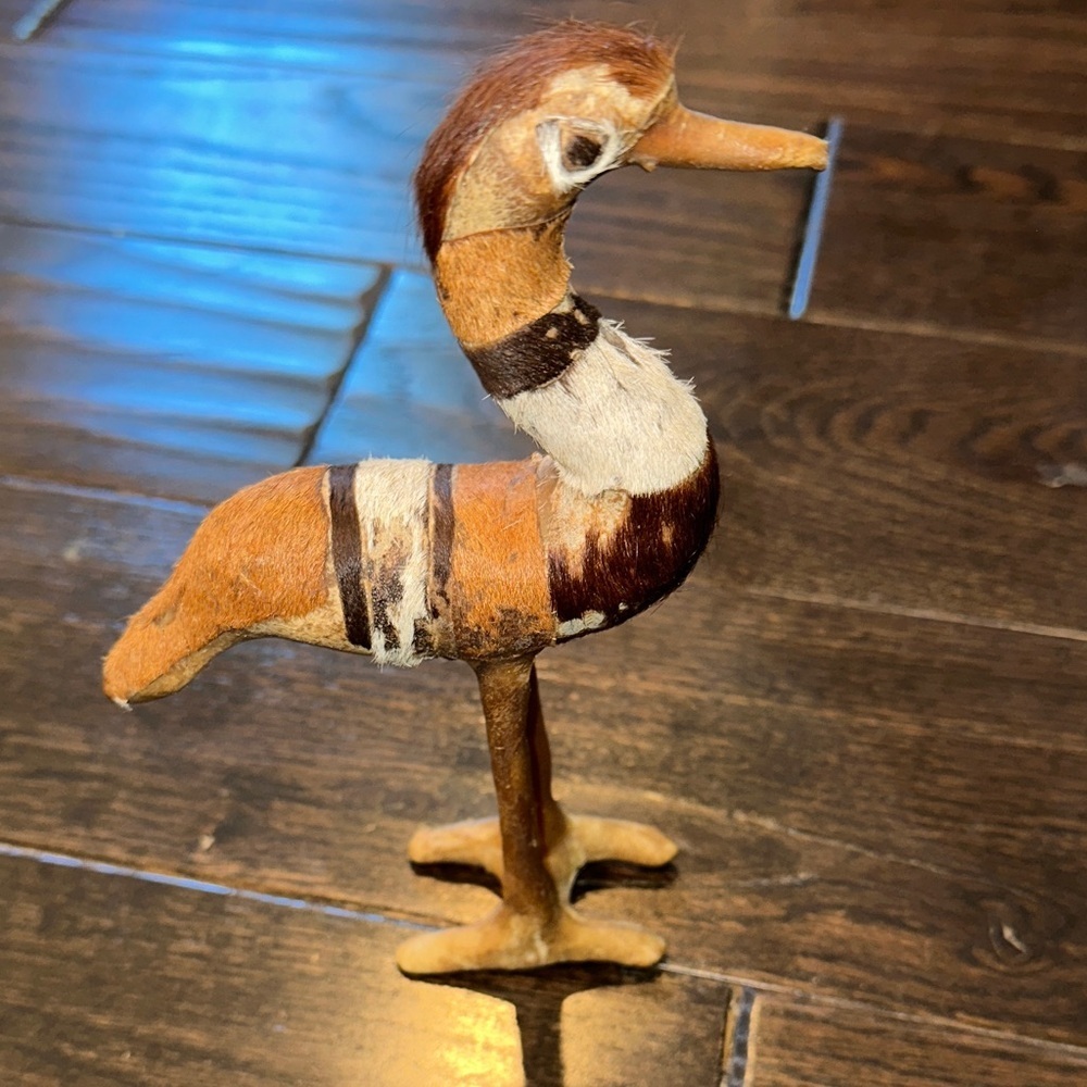 Handcrafted Brown and Tan Bird Figurine